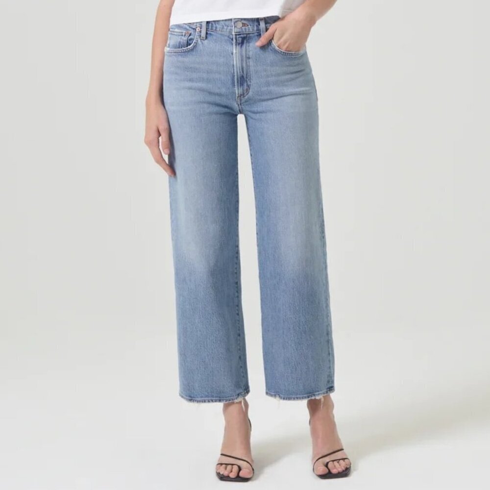 Agolde Harper Wide Leg Crop Jean in Hassle Women's 31 (34 x 27)